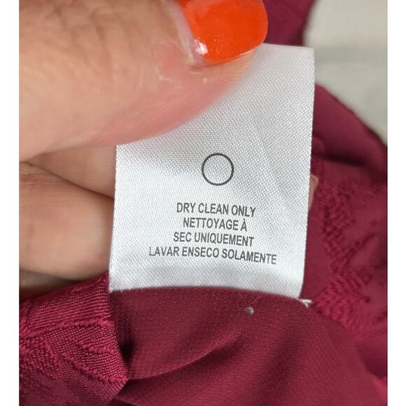 Sachin & Babi womens 10 burgundy Floral Jacquard Fit Flare Formal Mini Dress NWT - Picture 8 of 9